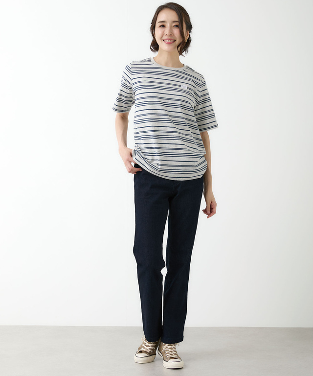 パネルボーダー サイドスリット カットソー