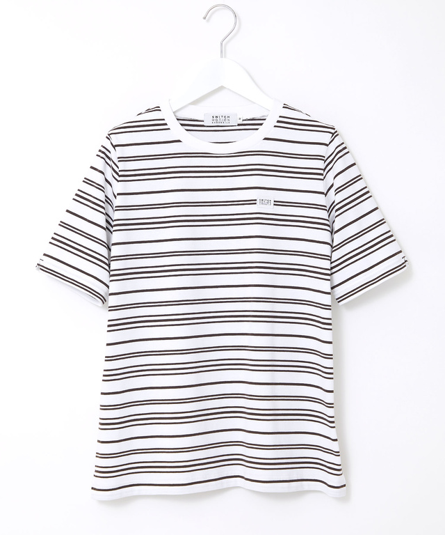 パネルボーダー サイドスリット カットソー