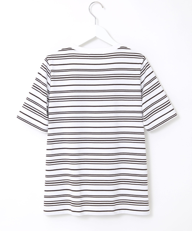 パネルボーダー サイドスリット カットソー