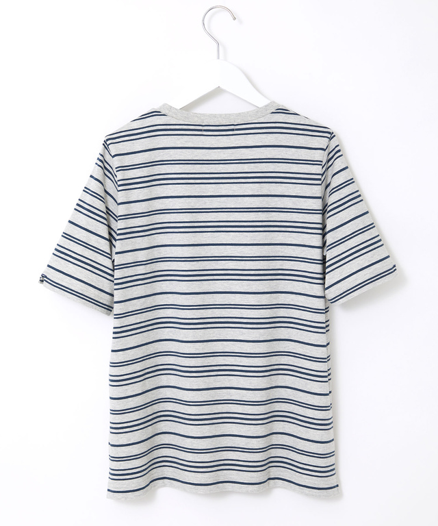 パネルボーダー サイドスリット カットソー