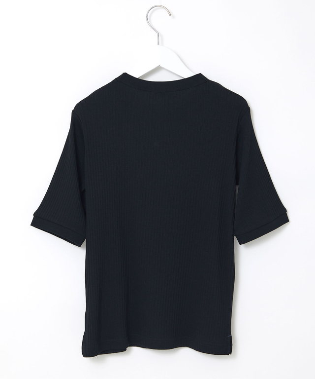 地柄 5分袖 カットソー