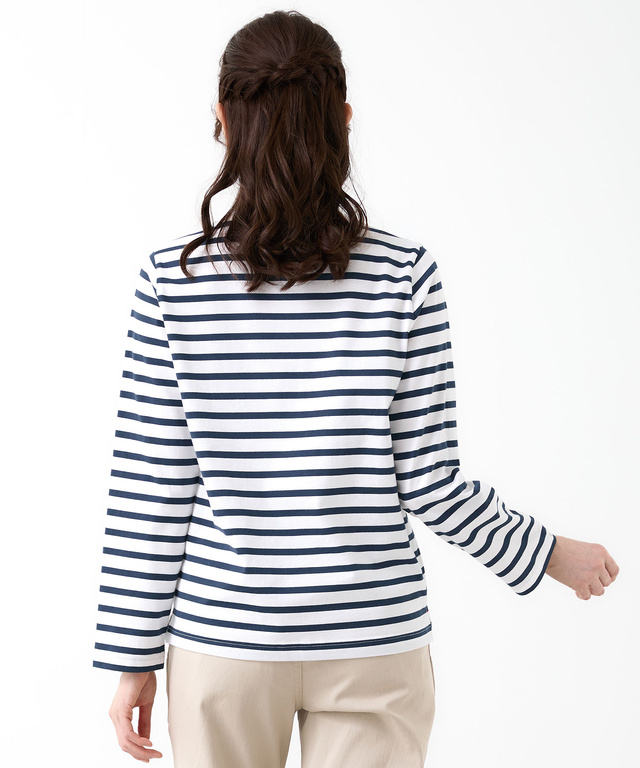 天竺 ボーダー柄 カットソー