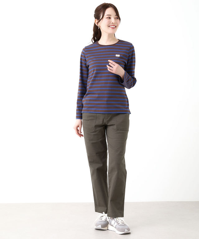 天竺 ボーダー柄 カットソー