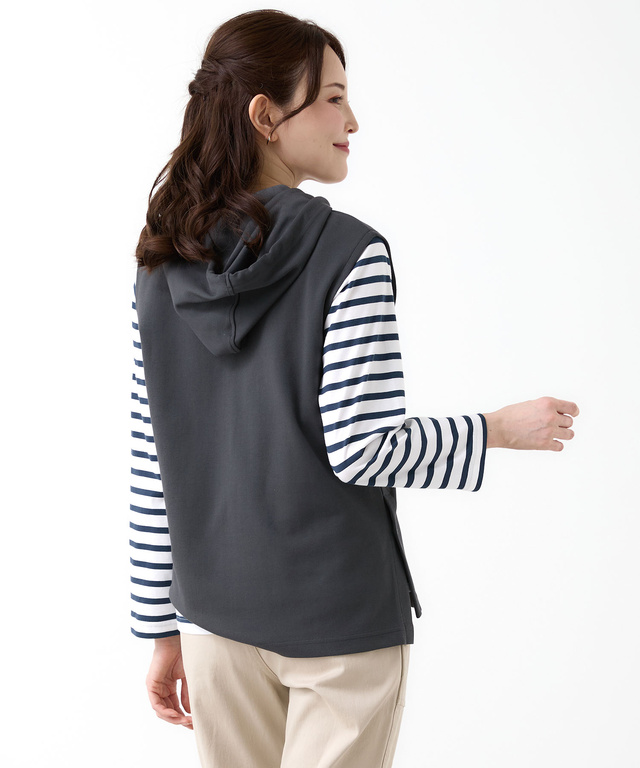 フード カットソー ベスト