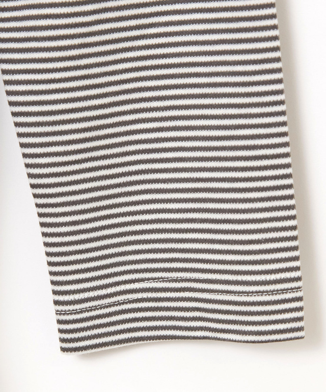 コットンスムースボーダー タートルネック カットソー