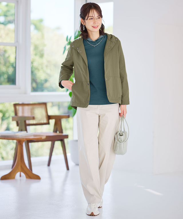  裏ボーダー ハイネック カットソー