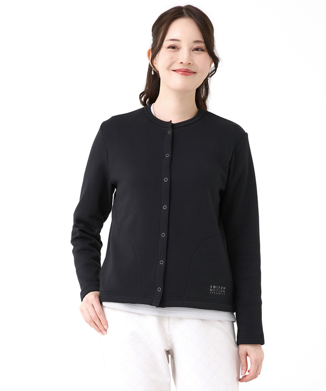 裏起毛 スナップボタン カーディガン