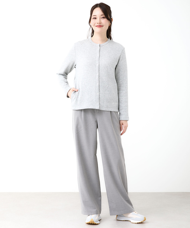 裏起毛 スナップボタン カーディガン