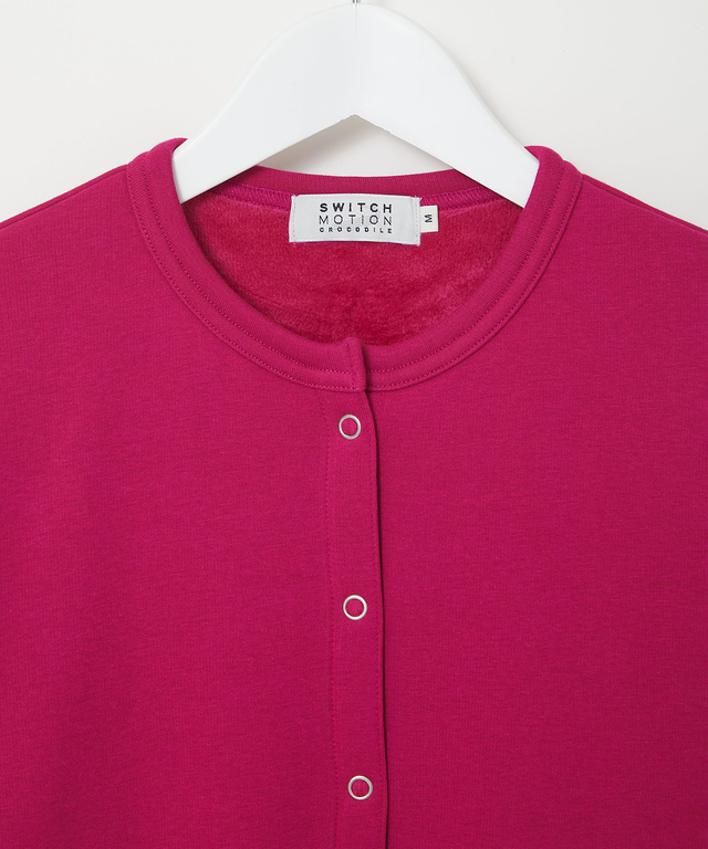 裏起毛 スナップボタン カーディガン