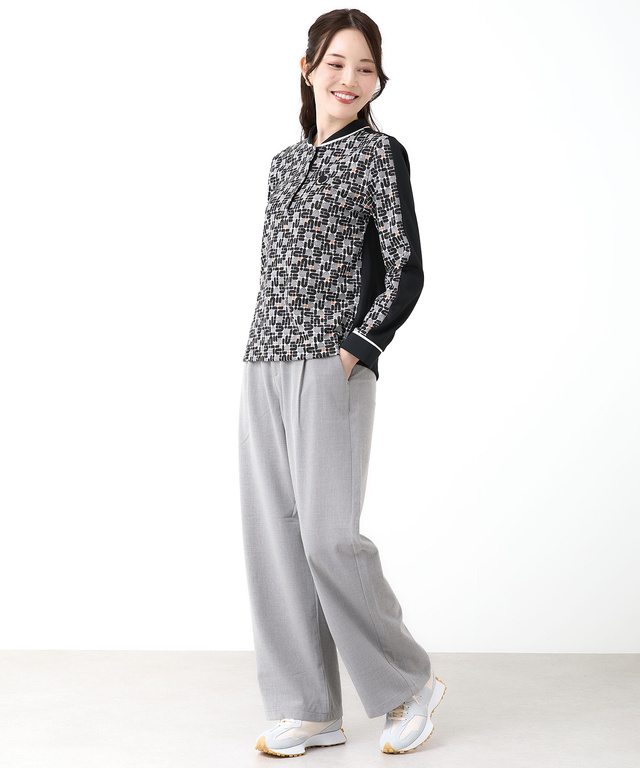 モノグラム スナップボタン ポロシャツ