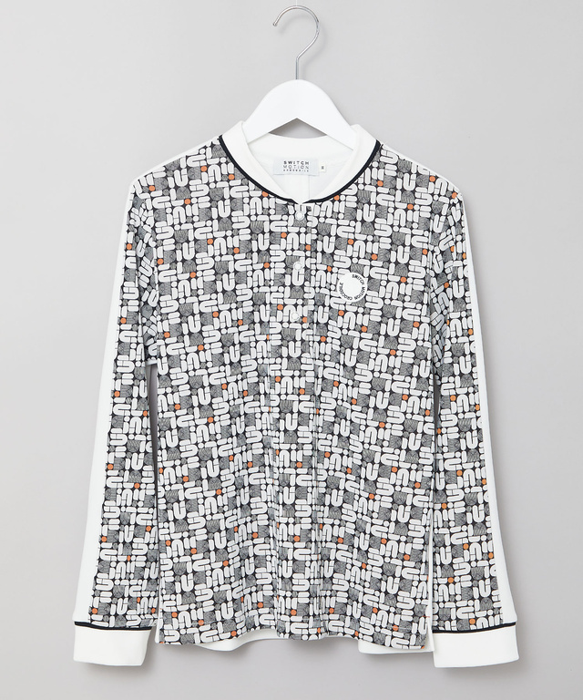 モノグラム スナップボタン ポロシャツ