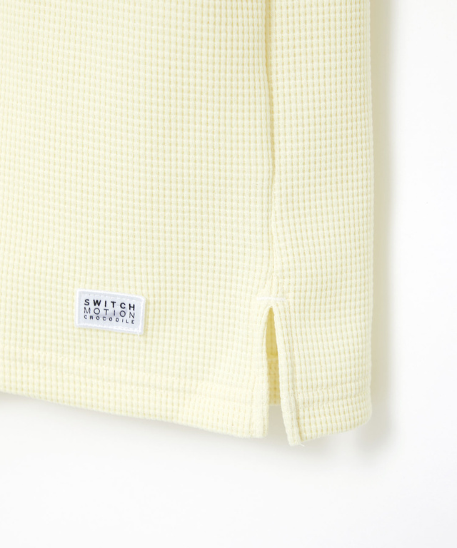 ワッフル生地 クルーネック カットソー