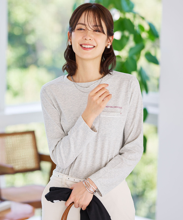 プレート 天竺 ポケットデザイン カットソー