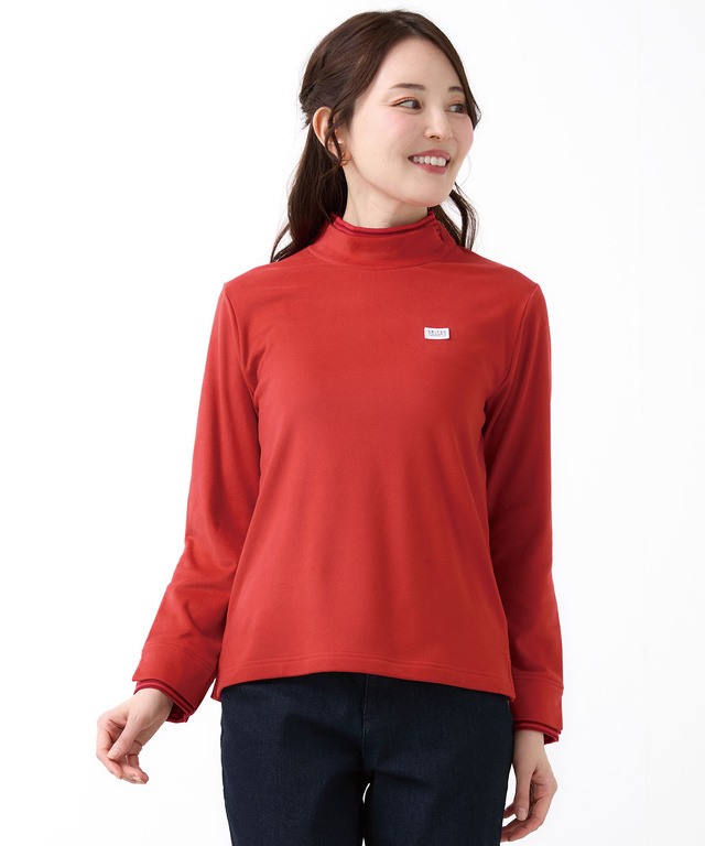 天竺 ハイネック デザインカットソー