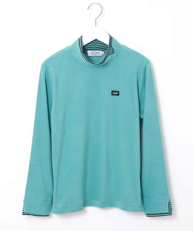 天竺 ハイネック デザインカットソー