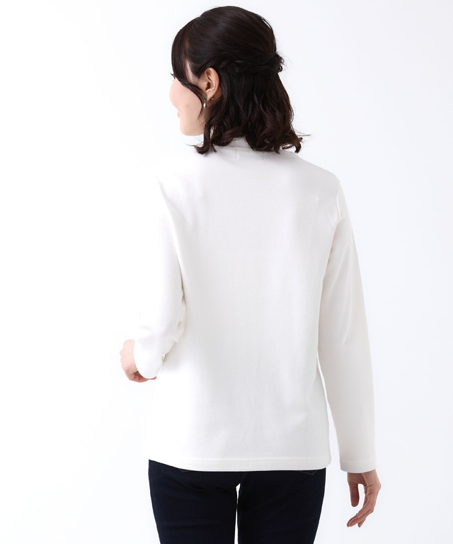 ストレッチスムース ハイネックカットソー