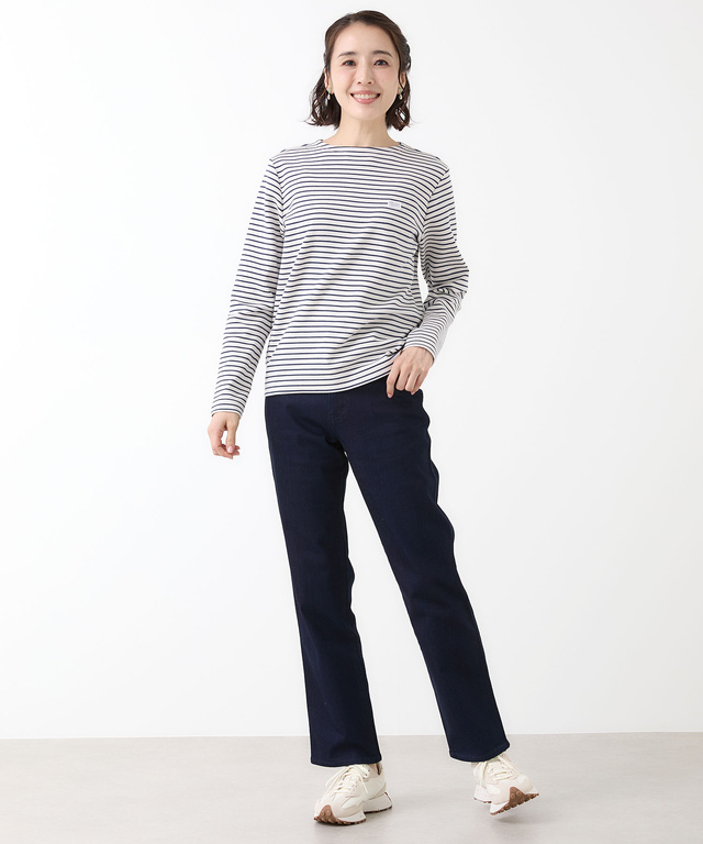 スムース ボーダー ロングTシャツ 