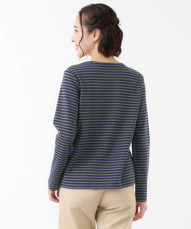 スムース ボーダー ロングTシャツ 