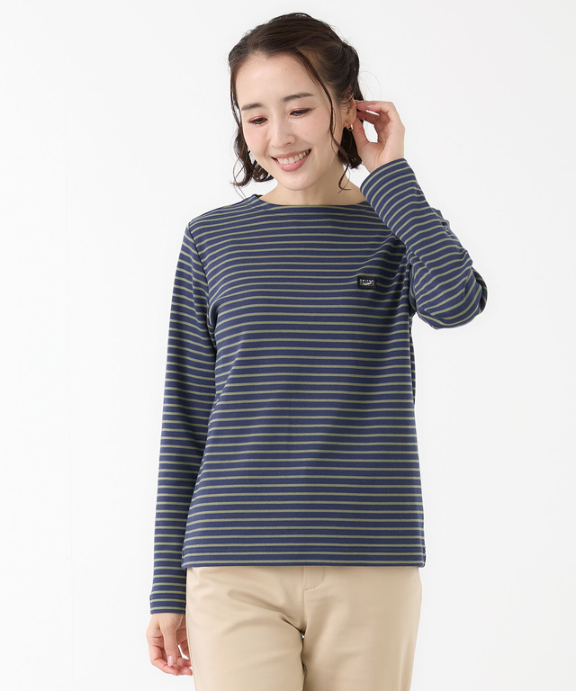 スムース ボーダー ロングTシャツ 