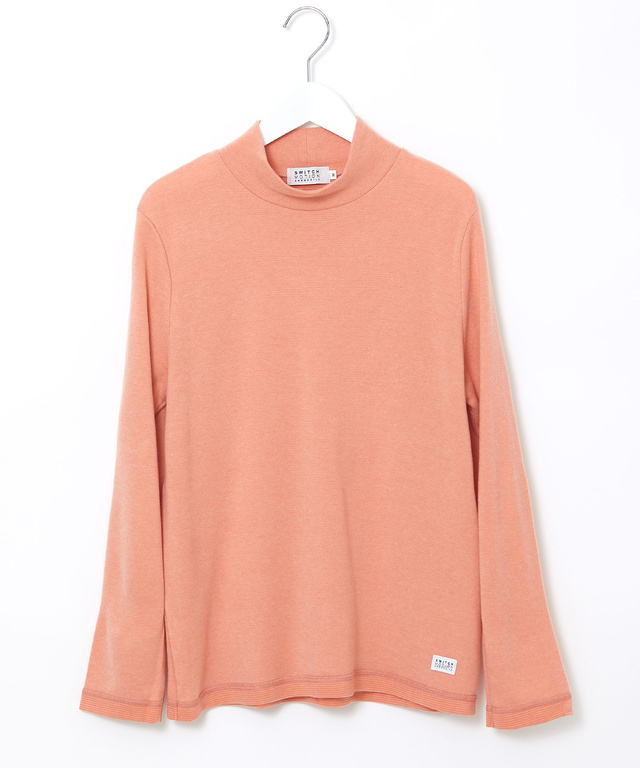 リブボーダー ハイネック カットソー