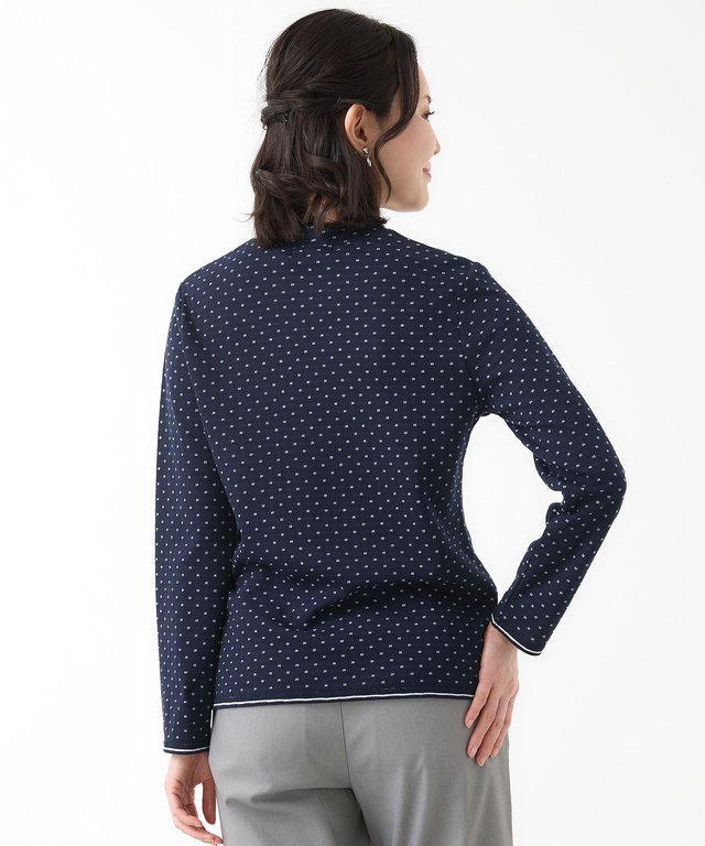 ドット柄 ジャカード カットソー