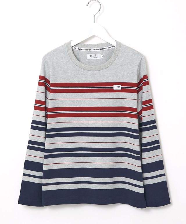 天竺 パネルボーダー カットソー