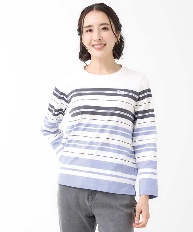 天竺 パネルボーダー カットソー