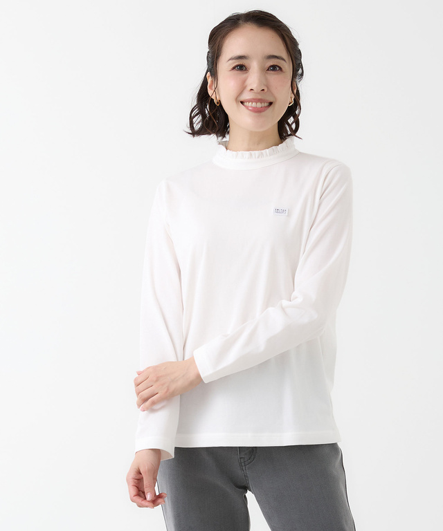 プレーティング天竺 襟フリル カットソー【吸汗速乾】