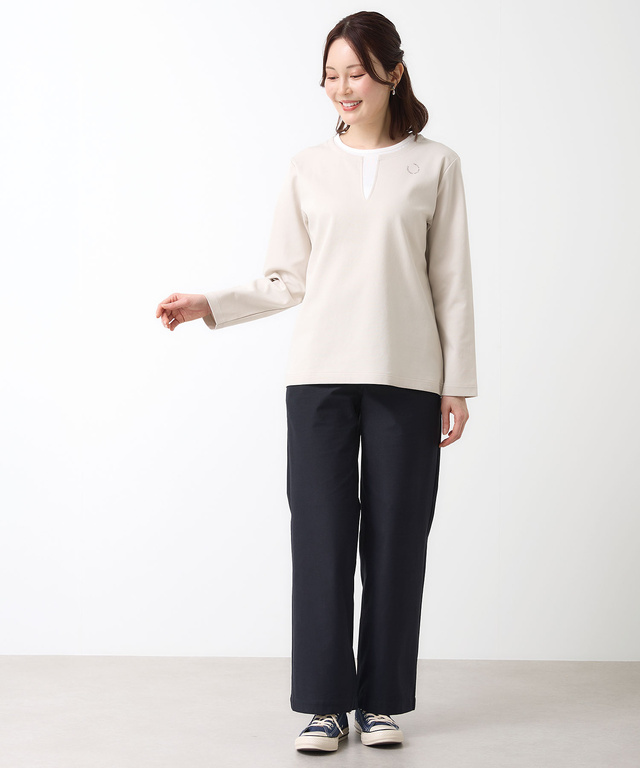 ストレッチポンチ レイヤード風 カットソー