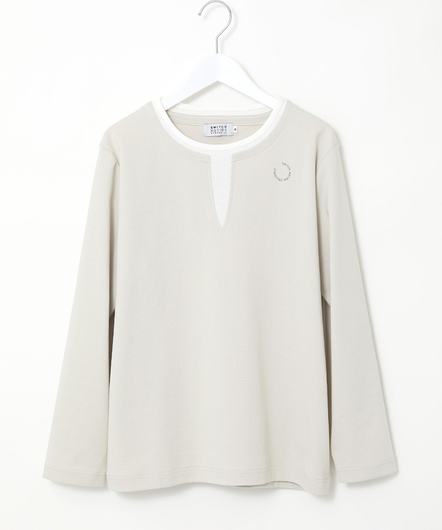 ストレッチポンチ レイヤード風 カットソー