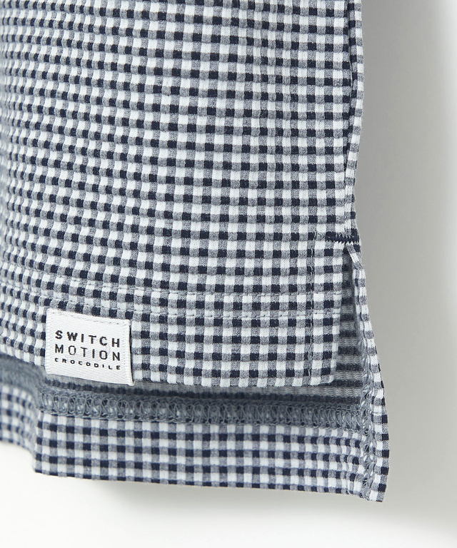 ギンガム ハイネック カットソー