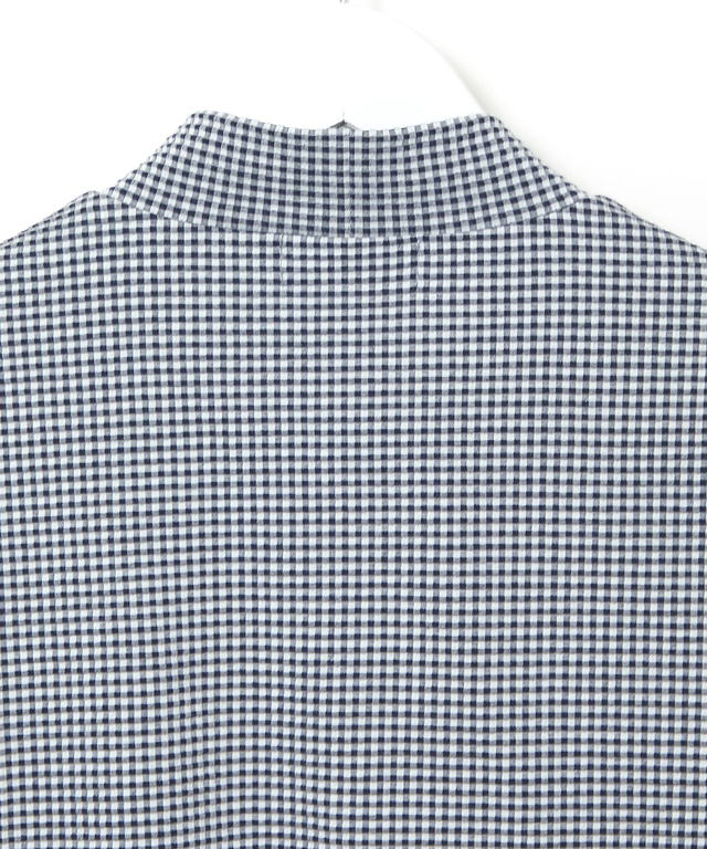 ギンガム ハイネック カットソー