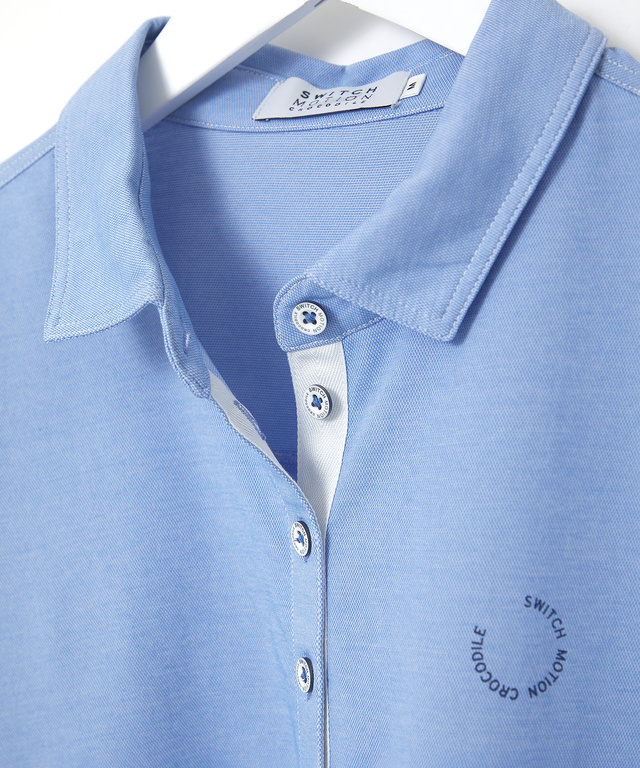 ダンガリー風 鹿の子 ポロシャツ