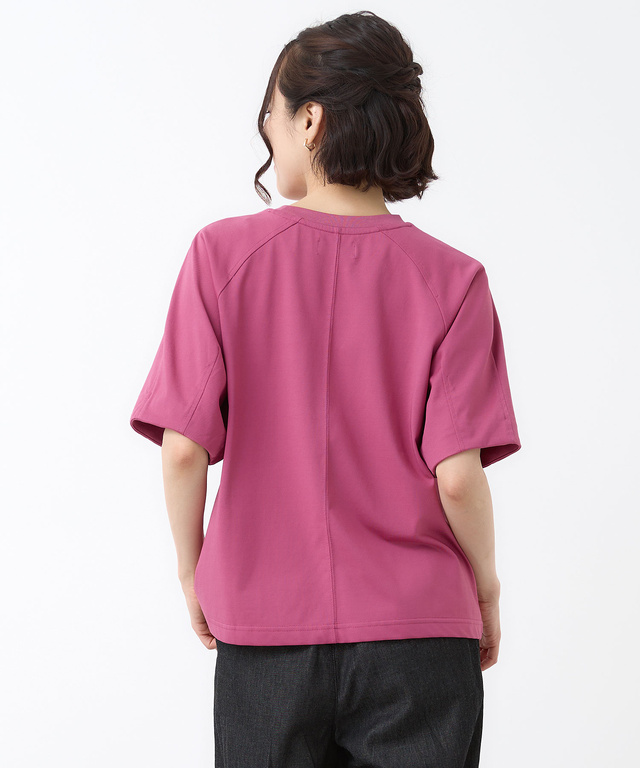 プレーティング天竺 パフスリーブ Tシャツ【接触冷感】