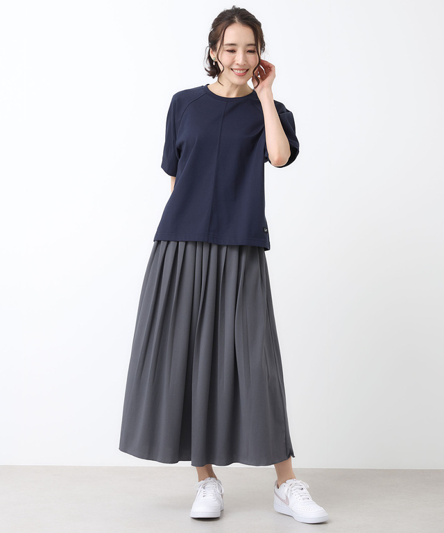 プレーティング天竺 パフスリーブ Tシャツ【接触冷感】