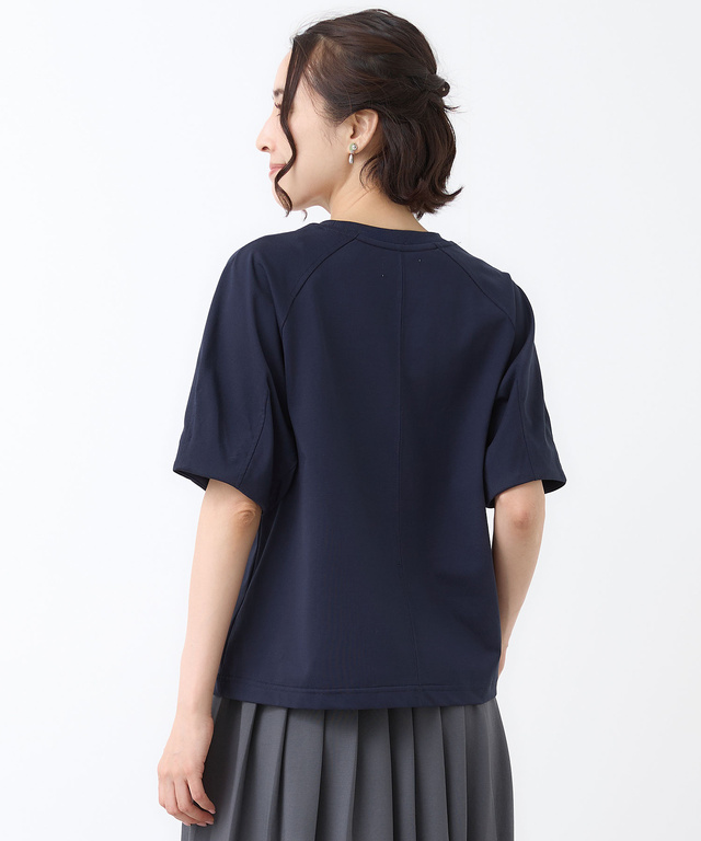 プレーティング天竺 パフスリーブ Tシャツ【接触冷感】