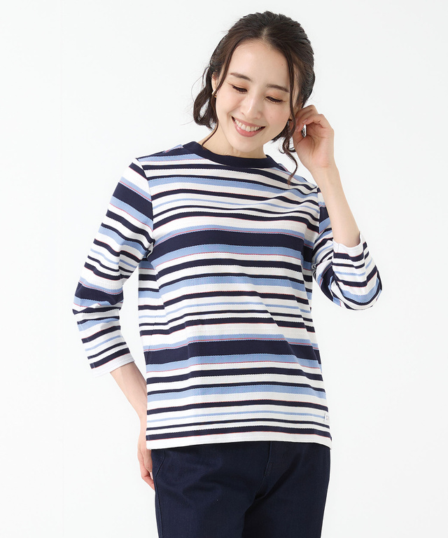 ロープ ジャカード ボーダー カットソー