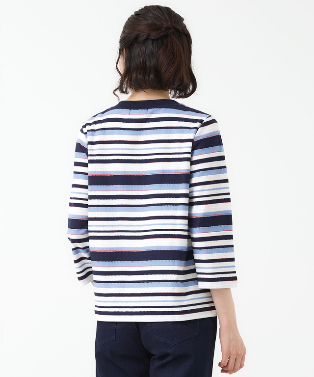 ロープ ジャカード ボーダー カットソー