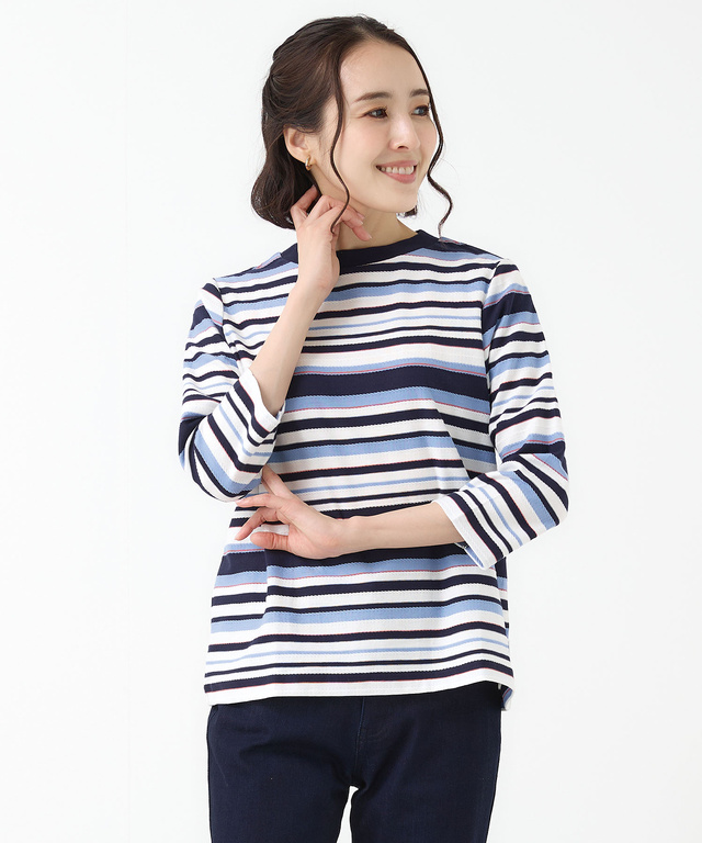 ロープ ジャカード ボーダー カットソー