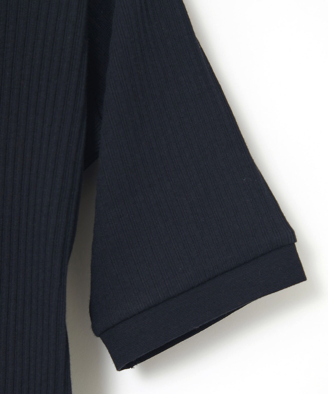 シアーストライプ クルーネック カットソー