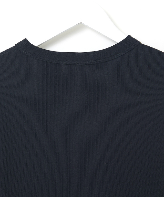 シアーストライプ クルーネック カットソー