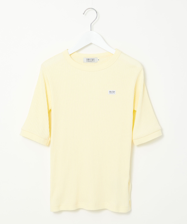 シアーストライプ クルーネック カットソー