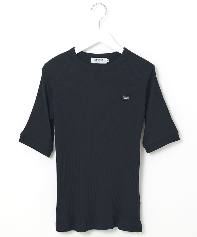 シアーストライプ クルーネック カットソー