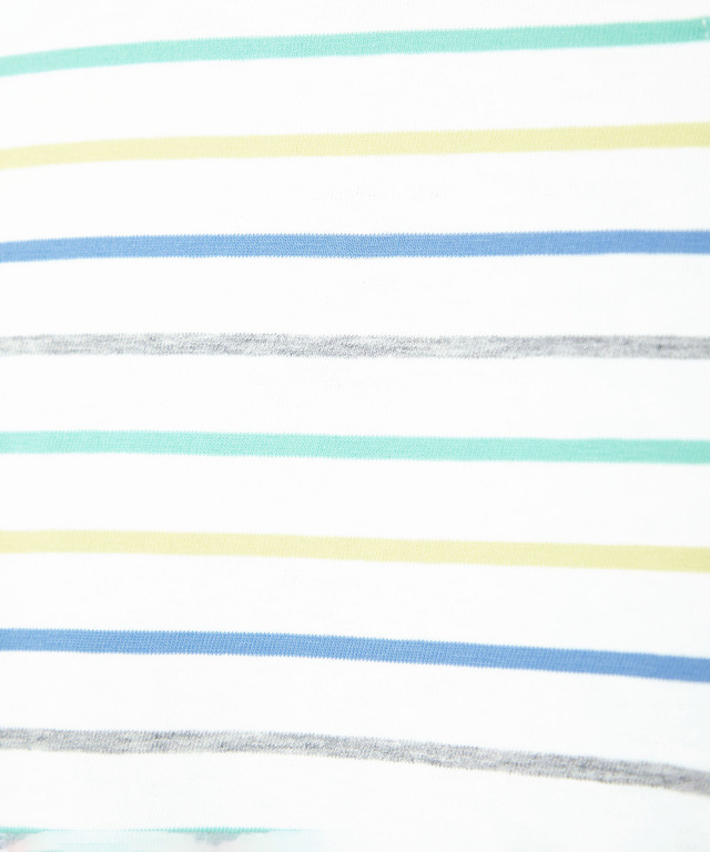 スノーコットン ボーダー 七分袖 Tシャツ【接触冷感】