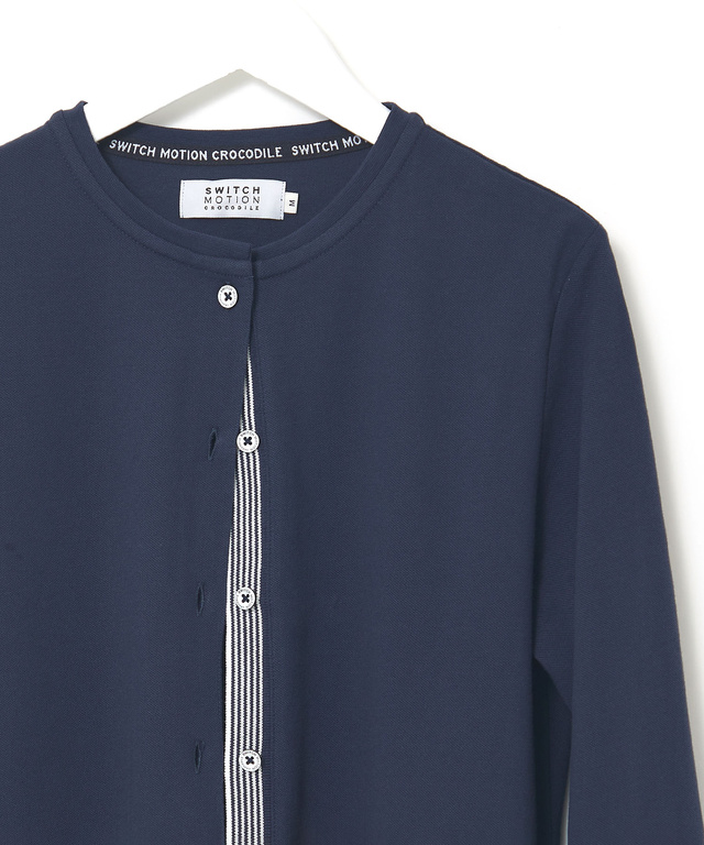 スノーコットン クルーネック カーディガン【接触冷感】