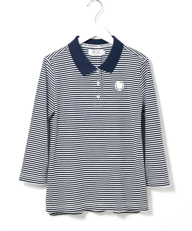 スノーコットン 鹿の子 七分袖 ポロシャツ【接触冷感】