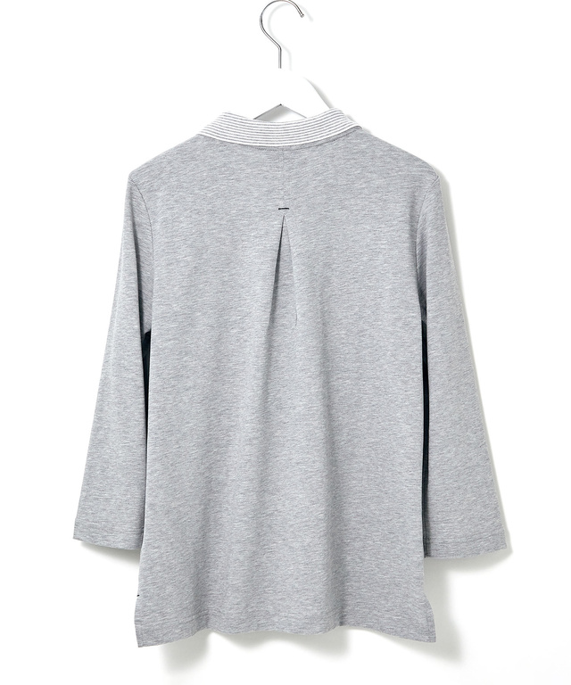 スノーコットン 鹿の子 七分袖 ポロシャツ【接触冷感】