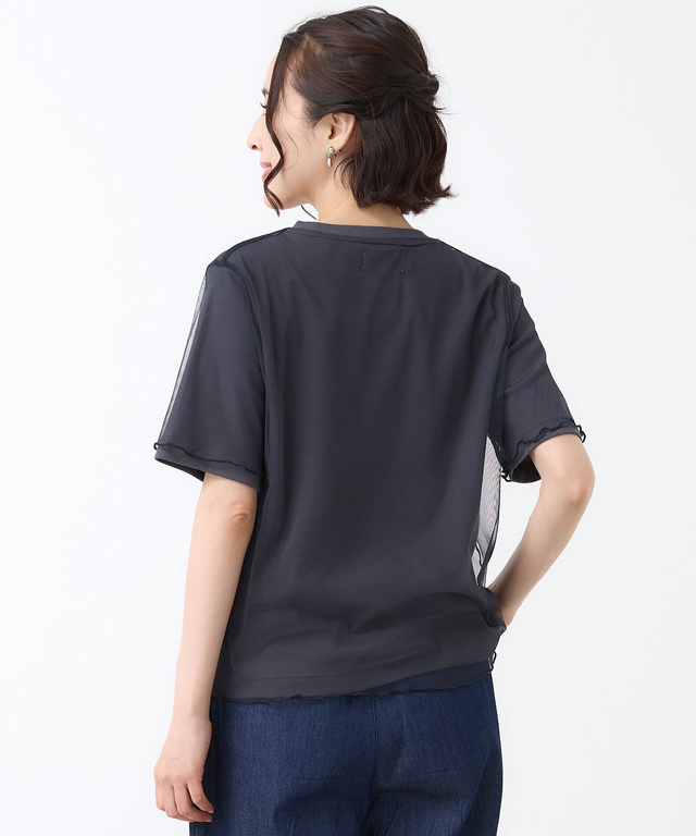 スムース チュール レイヤード風 Tシャツ