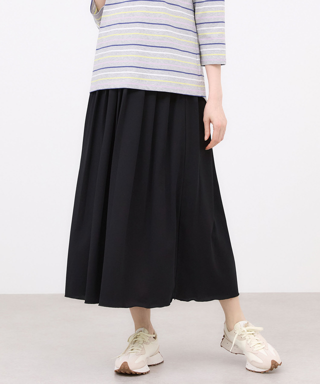 プレーティング天竺 プリーツ スカート【接触冷感】