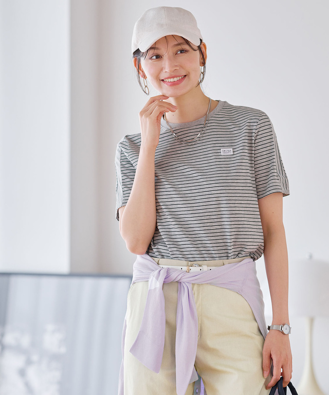 スノーコットン 天竺 ボーダー Tシャツ【接触冷感】